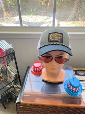 Vintage Trucker Hat with Yellow Patch & Gray Front